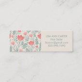 Botanisches Blumenmuster, weich, rosa und grün Mini Visitenkarte (Vorderseite)