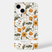 Botanisches Blumenmuster Weißer Goldener Individue Case-Mate iPhone Hülle (Rückseite)