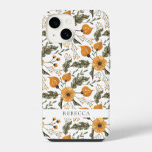 Botanisches Blumenmuster Weißer Goldener Individue