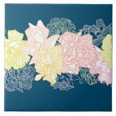 Botanisches Blumenmuster Zuhause Fliese (Vorderseite)