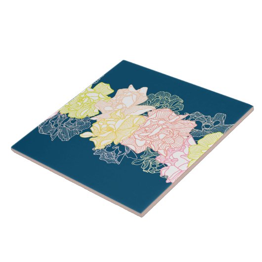 Botanisches Blumenmuster Zuhause Fliese (Seite)