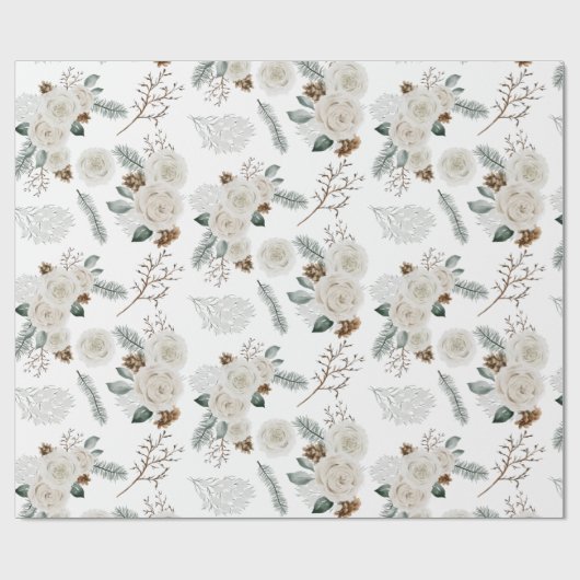 Botanisches Blumenpapier Geschenkpapier (Flach)