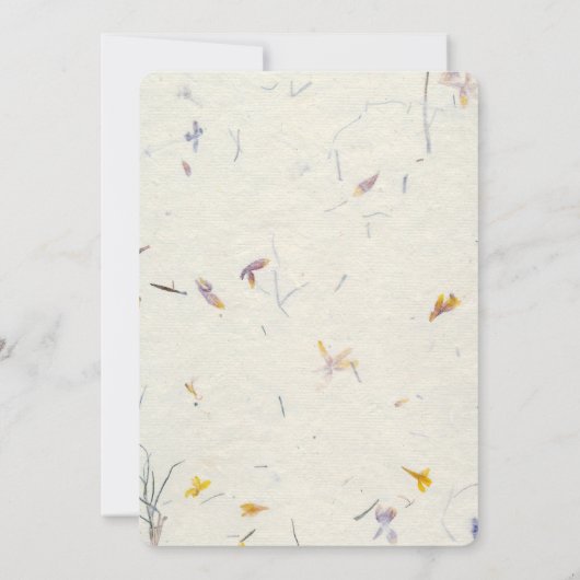 Botanisches Blumenpapier Moderne digitale Hochzeit Einladung (Rückseite)