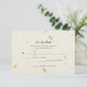 Botanisches Blumenpapier Moderne Hochzeit RSVP Karte (Stehend Vorderseite)