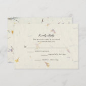 Botanisches Blumenpapier Moderne Hochzeit RSVP Karte (Vorne/Hinten)