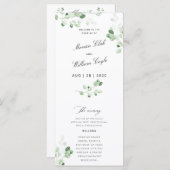 Botanisches Blumenprogramm für Hochzeiten im Grüne Programm (Vorne/Hinten)