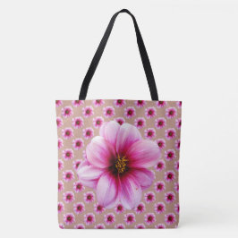 Botanisches Blumenrosa auf irgendeiner Farbe Tasche