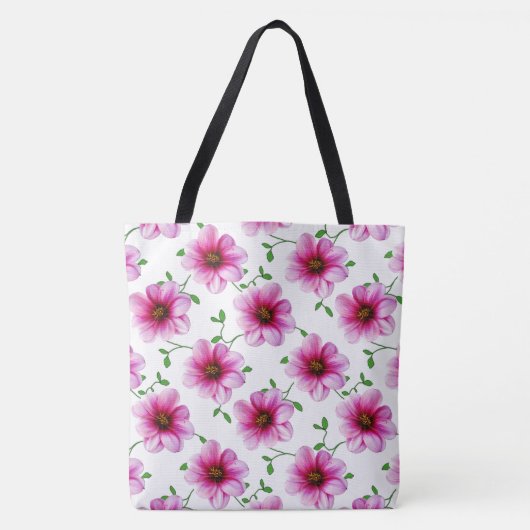 Botanisches Blumenrosa auf irgendeiner Farbe Tasche (Vorderseite)