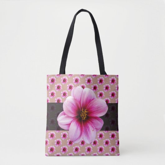 Botanisches Blumenrosa auf irgendeiner Farbe Tasche (Vorderseite)