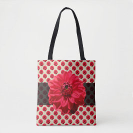 Botanisches Blumenrot auf einem Farbtücher Tasche