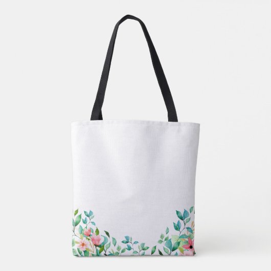 Botanisches BlumenSeepferd-Monogramm Tasche (Rückseite)