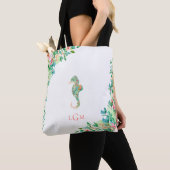 Botanisches BlumenSeepferd-Monogramm Tasche (Von Nahem)