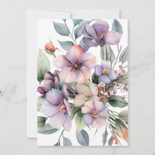 Botanisches Blumenskript-Brautparty Einladung (Rückseite)