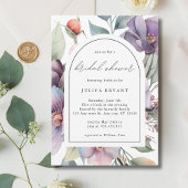 Botanisches Blumenskript-Brautparty Einladung