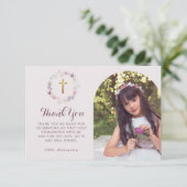 Botanisches Blumenstrauß-Foto Dankeskarte (Stehend Vorderseite)