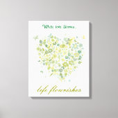 Botanisches Blumentherz Leinwanddruck (Vorderseite)