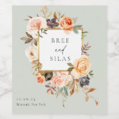 Botanisches Blumenweinetikett des Herbstes Weinetikett (Einzelnes Label)