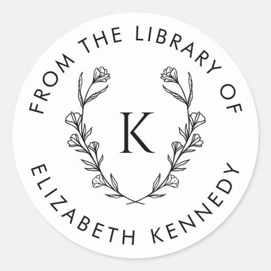 Botanisches Blumenwerk Urbane Rundbibliothek Runder Aufkleber (Vorderseite)