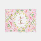 Botanisches Blush Pink Baby Girl Fleecedecke (Vorderseite (Horizontal))