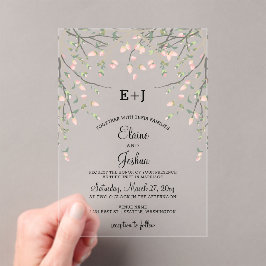 Botanisches Blütenrosa Blumenzehen Acryleinladungen