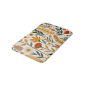 Botanisches Boho-Blumen-Pflanzen-Design 390 Badematte (Schrägansicht)