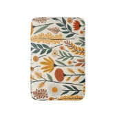 Botanisches Boho-Blumen-Pflanzen-Design 390 Badematte (Vorderseite Vertikal)