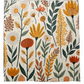 Botanisches Boho-Blumen-Pflanzen-Design 390 Duschvorhang (Vorderseite)