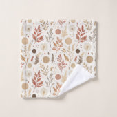 Botanisches Boho-Blumenmuster-Design 396 Badhandtuch Set (Waschlappen)