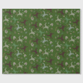 Botanisches Boho Frogs-Muster Geschenkpapier (Flach)