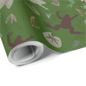 Botanisches Boho Frogs-Muster Geschenkpapier (Rolleneckpunkt)