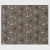 Botanisches Boho Frogs-Muster Geschenkpapier (Flach)