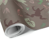 Botanisches Boho-Frösche-Muster Geschenkpapier (Rolleneckpunkt)