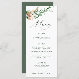 Botanisches Boho Greeneral Neutral Green Wedding M Menükarte