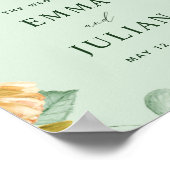 Botanisches Boho Greenerenery Sage Wedding Begrüßu Poster (Ecke)