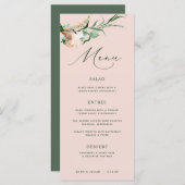 Botanisches Boho Greenerity Blush Pink Wedding Men Menükarte (Vorne/Hinten)