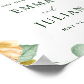 Botanisches Boho Greenerity White Wedding Begrüßun Poster (Ecke)