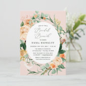 Botanisches Boho Greenery Blush Pink Bridal Brunch Einladung (Stehend Vorderseite)