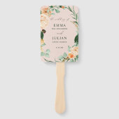 Botanisches Boho Greenery Blush Pink Hochzeitsprog Fächer (Vorderseite)