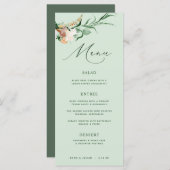 Botanisches Boho Greenery Neutral Sage Wedding Men Menükarte (Vorne/Hinten)