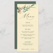 Botanisches Boho Greenery Pastel Yellow Wedding Me Menükarte (Vorne/Hinten)
