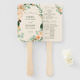 Botanisches Boho Greenery Peach Wedding Programm Fächer