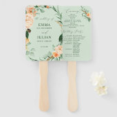 Botanisches Boho Greenery Sage Green Wedding Progr Fächer (Vorne und Hinten)