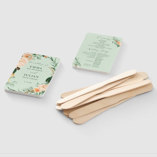 Botanisches Boho Greenery Sage Green Wedding Progr Fächer (Non-assembled)