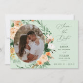 Botanisches Boho Greenery Sage Grünes neutrales Fo Save The Date (Vorderseite)