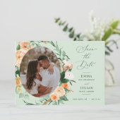 Botanisches Boho Greenery Sage Grünes neutrales Fo Save The Date (Stehend Vorderseite)