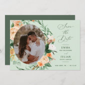 Botanisches Boho Greenery Sage Grünes neutrales Fo Save The Date (Vorne/Hinten)