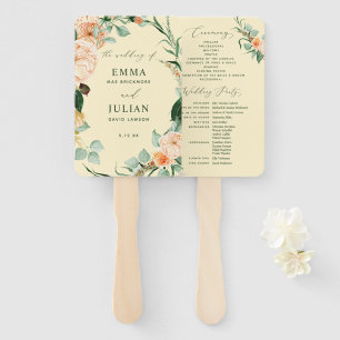 Botanisches Boho Greenery Yellow Wedding Programm Fächer