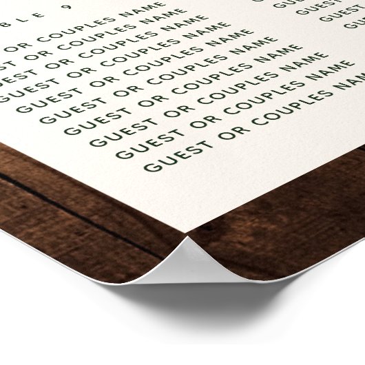 Botanisches Boho-Hochzeitsdiagramm Poster (Ecke)