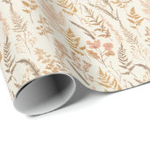 Botanisches Boho Muster Elegantes Wrapping Paper R Geschenkpapier (Rolleneckpunkt)