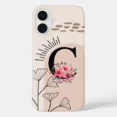 Botanisches Boho Retro mit Name 1. Hauptstadt C Case-Mate iPhone Hülle (Rückseite)
